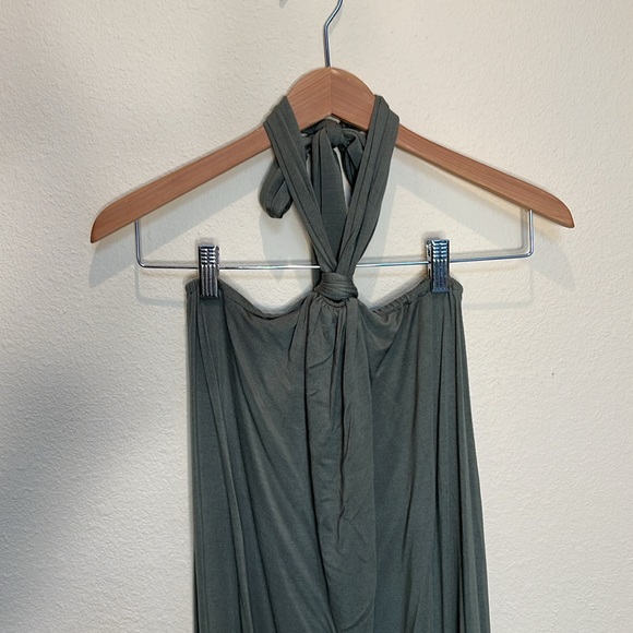Ella Moss Tie Neck Maxi Sage Green Sz XS - Picture 5 of 8